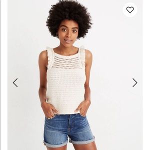 Madewell Ruffled Crochet Sweater Tank XS
